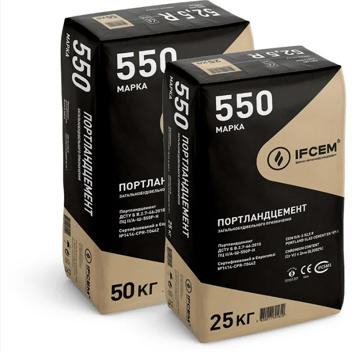 Цемент ПЦ ІІ/А-Ш-550 Р-Н (CEM IІ/A-S 52,5 R) IFCEM 25 кг